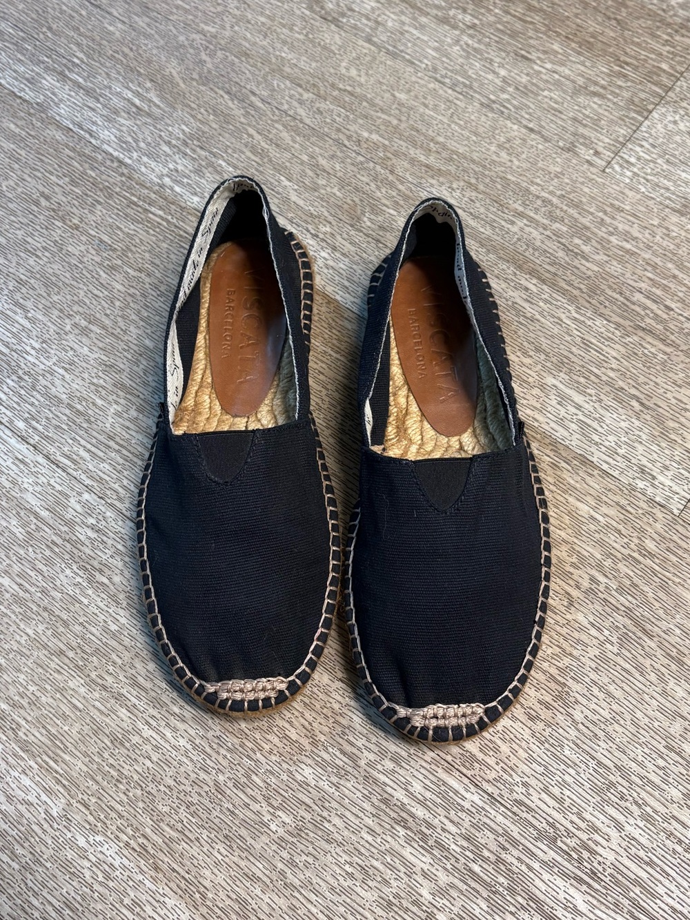VISCATA BARCELONETA CANVAS ESPADRILLE BLACK FLATS SIZE 36 (5.5)